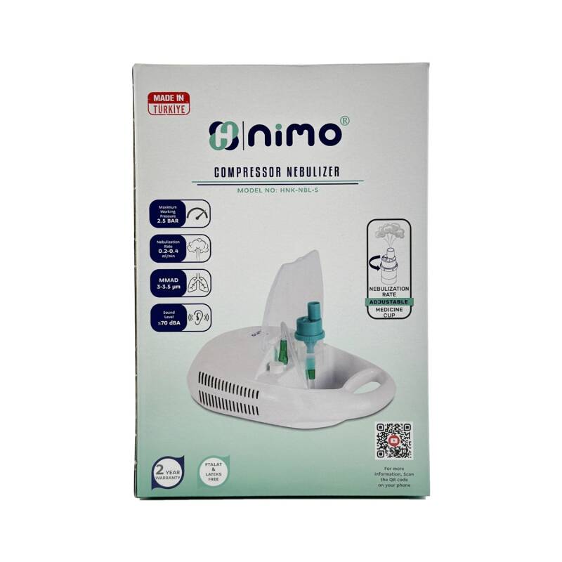 Nimo Kompressorlu Nebulizator HNK-NBL-S — bronxial astma və agciyer xestelikleri üçün effektiv ev tipi nebulizator
